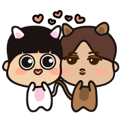 The heart lips boy and his friends.