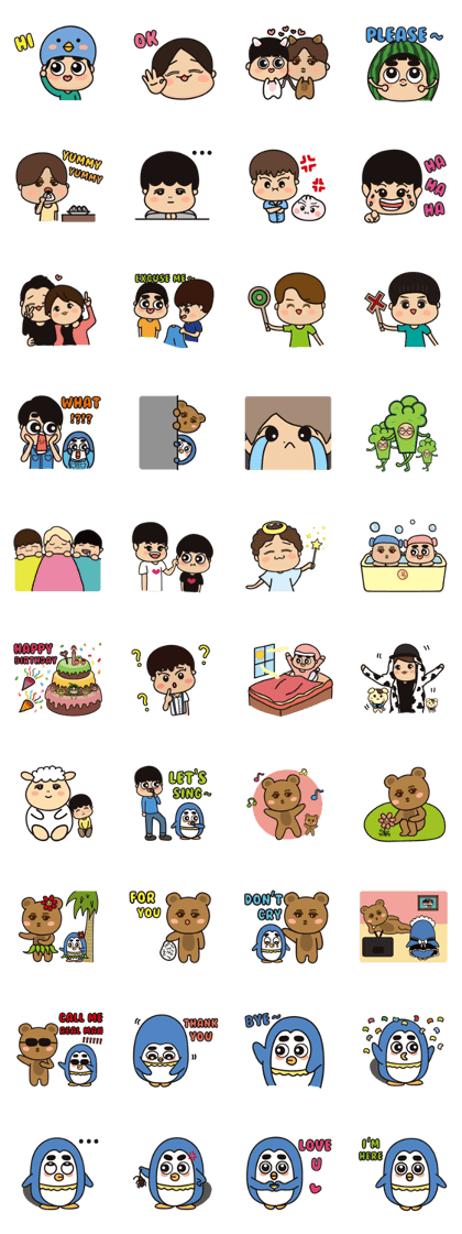 The heart lips boy and his friends.