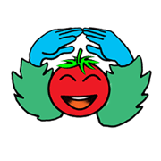 Hand sign of cherry tomatoes Hand sign of cherry tomatoes