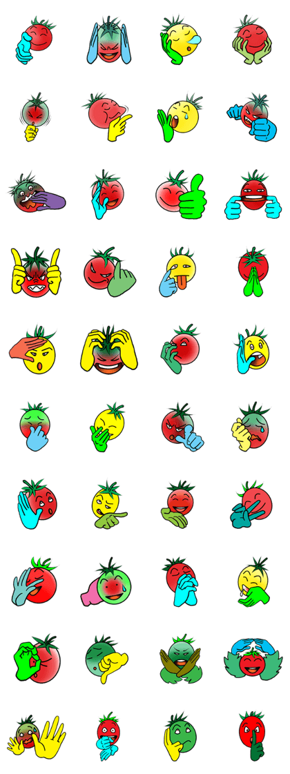 Hand sign of cherry tomatoes Hand sign of cherry tomatoes