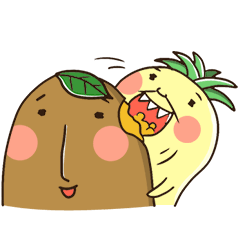 lovely Pineapple & warm man Potato