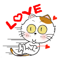 Talkative cat sticker (English version)