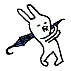 Cheerful rabbit ojisan