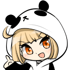 Panda girl manga style sticker