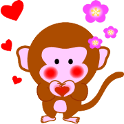 Winter stamp of a monkey