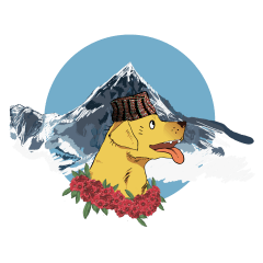 Nepal Happy Street Dog Sticker