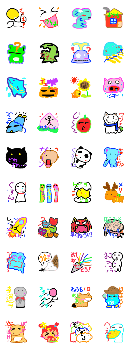 Cute characters of Felt-tip pen