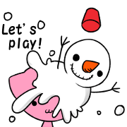 Snowman and cats a good friend