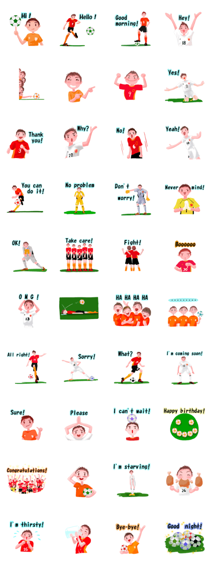 Football boy's sticker