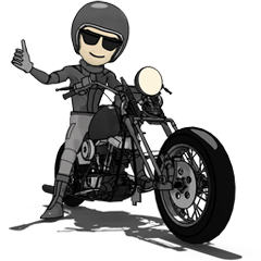 American Motorcycle Black Rider Line Stickers Line Store