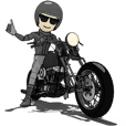 American Motorcycle black rider