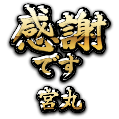 【宮丸】金の筆文字（感謝）