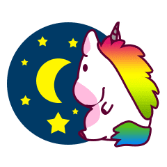 Unicorn Cartoon Fantasy Rainbow Set Stiker Line Line Store