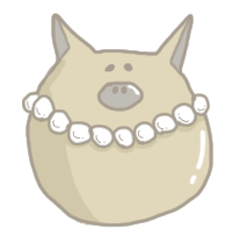 Humble pig with a pearl necklace
