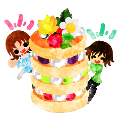 Sticker of Sweets and little people