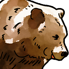 Watercolor bear sticker