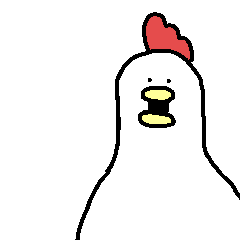 Chicken with no facial expression
