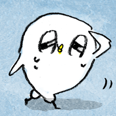 white bird"KOTORI-chan" Cartoon Sticker