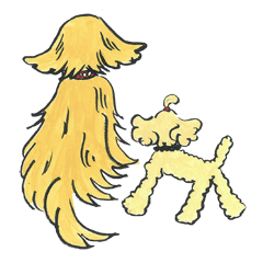 Interesting Sticker of  poodle &  golden