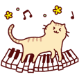 ピアノと猫のスタンプ♪【鍵盤づくし40種】