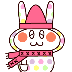 Cute sticker of everyday rabbit