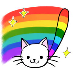 Rainbow tail cat sticker