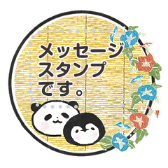 Round penguin and panda in the summer  