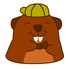 Beaver Fun Cartoon Set