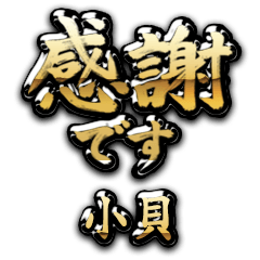 【小貝】金の筆文字（感謝）