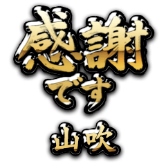 【山吹】金の筆文字（感謝）