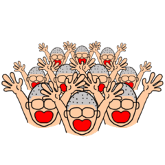 Glasses Shaven Head Line Stickers Line Store