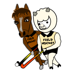 Sticker of Animal Field Hockey Players 2