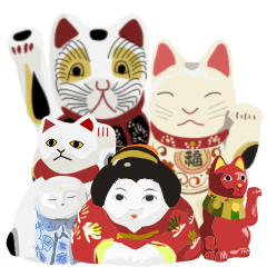 japaneas lucky mascot collection