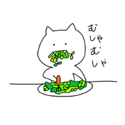 cute cat with 2 sharp teeth