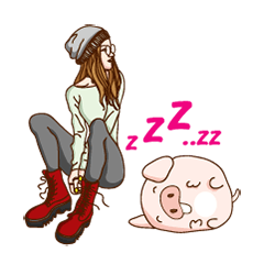 cool girl and her pig cute cute