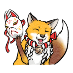 Japanese shrine FOX sticker