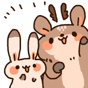 deer and rabbit
