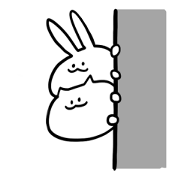 Stickers of a cat and a rabbit