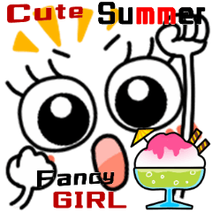 Cute Fancy GIRL Summer Pixel art Sticker