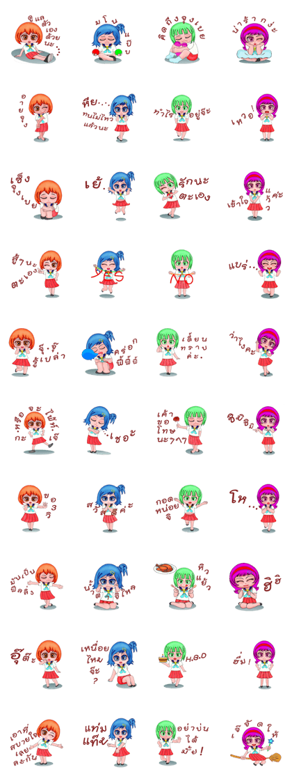 Colorful sailor girls gang