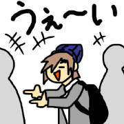 Sticker of a college student Debyuo-kun