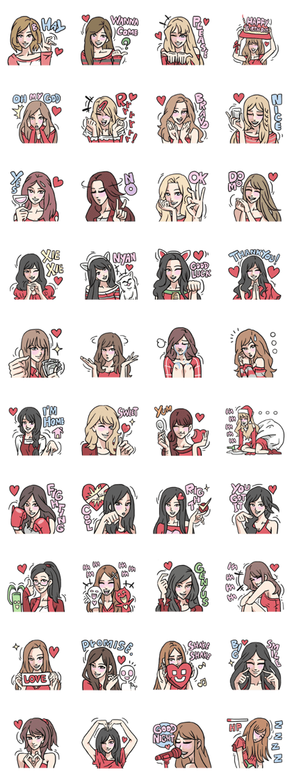 AsB - Comic Girls In Red