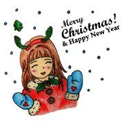 X'mas & Happy New Year : Red Beret Girl