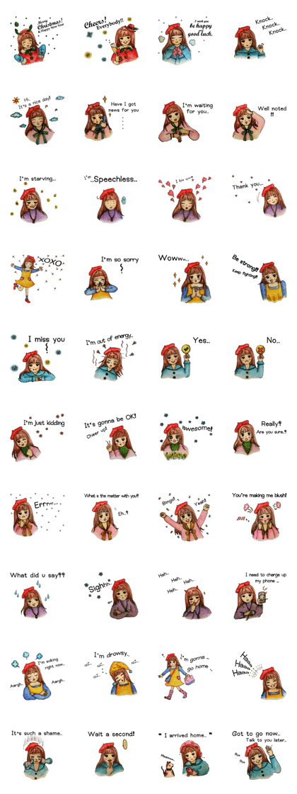 X'mas & Happy New Year : Red Beret Girl