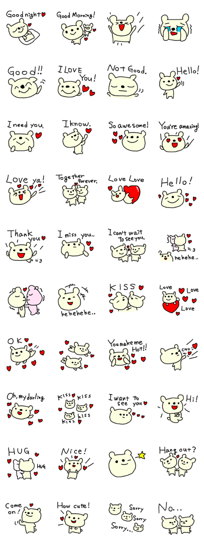English cute LOVE bear.