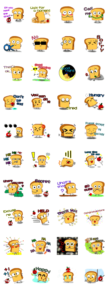 Mr.Toast and small apple