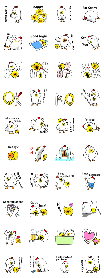 Fascinating chicken and chick English
