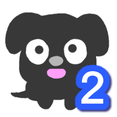 Black dog Sticker2