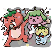Happy tomato bear family