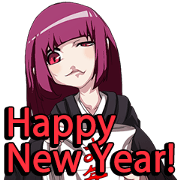 Black cute Happy New Year English